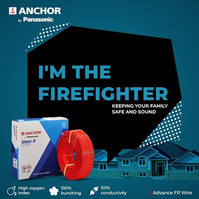 Anchor By Panasonic Advance FR Electrical wire 90 metres [16.00 sq. mm, Red]